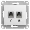 SE GLOSSA РОЗЕТКА двойная RJ11+RJ45, кат.5E, БЕЛЫЙ