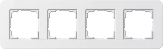 Рамка Gira E3 на 4 поста, универсальная, белый глянцевый