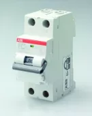 Автоматический выключатель дифференциального тока (АВДТ) ABB DS202 C, 32A, 30mA, тип A, кривая отключения C, 2 полюса, 6kA, электро-механического типа, ширина 2 модуля DIN