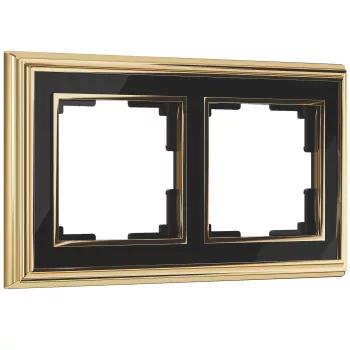 Werkel Palacio золото/черный Рамка на 2 поста, алюминиево-цинковый сплав. WL17-Frame-02