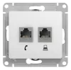 SE GLOSSA РОЗЕТКА двойная RJ11+RJ45, кат.5E, БЕЛЫЙ