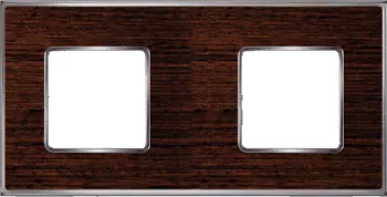 Рамка Fede Vintage wood на 2 поста, универсальная, wenge - bright chrome