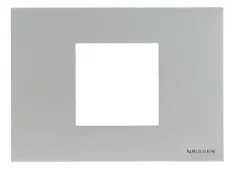 Abb NIE Рамка итальянского стандарта на 2 модуля, серия Zenit, цвет серебристый