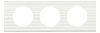 Рамка Legrand Celiane Материалы на 3 поста, универсальная, corian белый рельеф