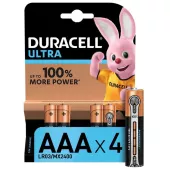 Duracell Батарейка алкалиновая AAA LR03/MX2400 Ultra Power 1.5v (блистер  4 шт.)