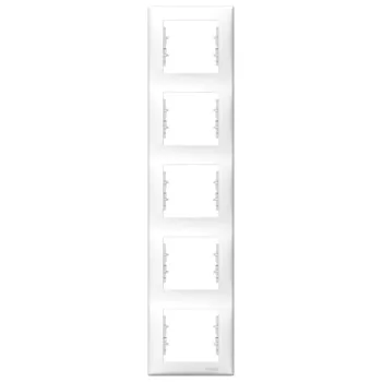 Рамка Schneider Electric Sedna на 5 постов, вертикальная, белый
