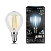 Лампа Gauss Black Filament Шар 7W 580lm 4100К Е14 LED 220V