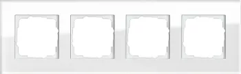 Рамка Gira Esprit на 4 поста, универсальная, белое стекло