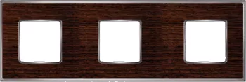 Рамка Fede Vintage wood на 4 поста, универсальная, wenge - bright chrome