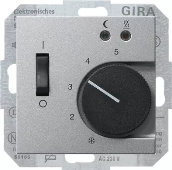 Терморегулятор для тёплого пола Gira System 55, алюминий