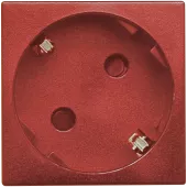 Розетка с заземлением с защитными шторками на клеммах 45° 16А 2 модуля Donel, красный матовый