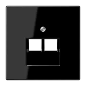 Крышка для двойной телефонной и компьютерной розетки UAE; черная LS969-2UASW Jung