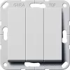 Выключатель трехклавишный Gira System 55, на клеммах, серый матовый