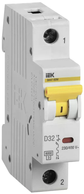 Автоматический выключатель IEK ВА47-60M 1P D 32А 6кА