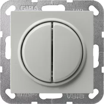 Кнопка звонка двухклавишная (2н.о.) Gira S-Color, на клеммах, серый