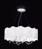 Lamp Illuminazione Светильник подвесной Marea, стекло белое, подвески Strass Swarovski, 70x35см, в