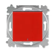 ABB Levit красный / дымчатый чёрный Выключатель 1-но клавишный простой с подсветкой