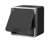 Werkel Gallant черный матовый Розетка 220v с заземлением, с крышкой и шторками, IP44