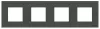 Abb NIE Рамка 4-постовая, 2-модульная, серия Zenit, стекло Графит