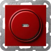 Выключатель одноклавишный перекрёстный с подсветкой Gira S-Color, на клеммах, красный