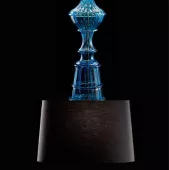Barovier&Toso светильник подвесной SAMURAI, синее стекло, черный абажур, D555мм H1150мм 3х60W E27, т