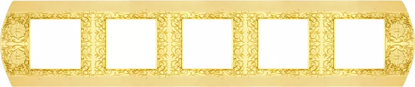 Рамка Fede Sanremo на 5 постов, универсальная, bright gold