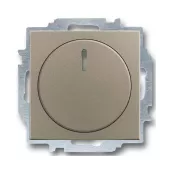 Светорегулятор поворотно-нажимной ABB Basic55 для ламп накаливания 230в и галогеновых ламп 220в, без нейтрали, шампань