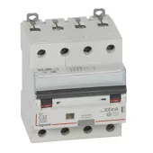 Автоматический выключатель дифференциального тока (АВДТ) Legrand DX3, 32A, 300mA, тип AC, кривая отключения C, 4 полюса, 6kA, электро-механического типа, ширина 4 модуля DIN