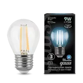 Лампа Gauss Black Filament Шар 9W 710lm 4100К Е27 LED 220V