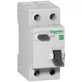Автоматический выключатель дифференциального тока (АВДТ) Schneider Electric Easy9, 25A, 30mA, тип AC, кривая отключения C, 2 полюса, 4,5kA, электронного типа, ширина 2 модуля DIN