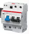 Автоматический выключатель дифференциального тока (АВДТ) ABB DS202, 6A, 30mA, тип AC, кривая отключения C, 2 полюса, 6kA, электро-механического типа, ширина 4 модуля DIN
