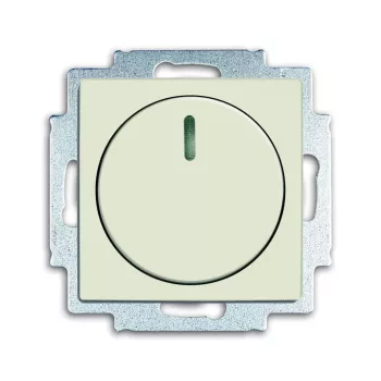 Светорегулятор поворотно-нажимной ABB Basic55 для ламп накаливания 230в и обмоточных трансформаторов 12в, без нейтрали, chalet-белый