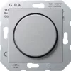 Светорегулятор поворотно-нажимной Gira System 55 для люминесцентных ламп с управляемым эпра, без нейтрали, алюминий