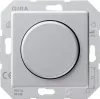 Светорегулятор поворотно-нажимной Gira E22 для ламп накаливания 230в и электронных трансформаторов 12в, без нейтрали, алюминий