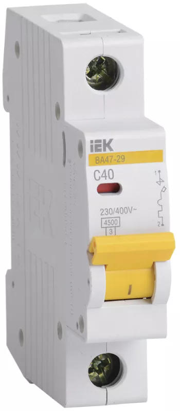 Автоматический выключатель IEK ВА47-29 1Р 40A 4,5кА C