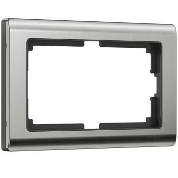 Werkel Metallic глянцевый никель Рамка для двойной розетки, поликарбонат. W0081602