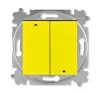 ABB Levit жёлтый / дымчатый чёрный Выключатель жалюзи 2-х клавишный без фиксации