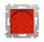 ABB Levit красный / дымчатый чёрный Терморегулятор с поворотной ручкой 16А