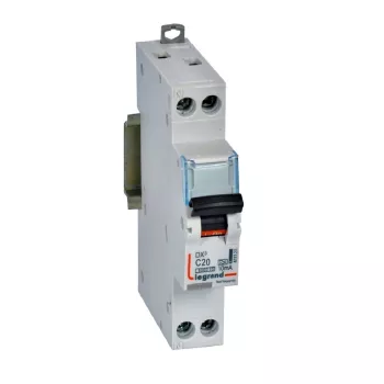 L411125 Выключатель автоматический дифференциального тока АВДТ DX3 1П+Н 6000А C20 10мА тип А (1 моду