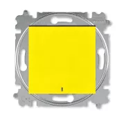 ABB Levit жёлтый / дымчатый чёрный Выключатель 1-но клавишный проходной с подсветкой