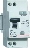 Автоматический выключатель дифференциального тока (АВДТ) Legrand RX3, 25A, 30mA, тип AC, кривая отключения C, 2 полюса, 6kA, электронного типа, ширина 2 модуля DIN