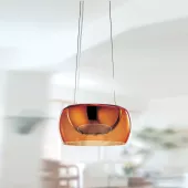 Aureliano Toso подвес Aura, оранжевое стекло, диам 22см, выс 11см, 1x250W R7s 114mm