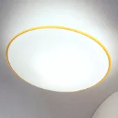 AURORA PL 30 светильник потолочный, матово-бел стекло с темно желтой коймой, диам 30см, 1*100W E27 н