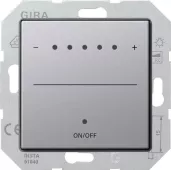 Светорегулятор клавишный Gira E22 для люминесцентных ламп с управляемым эпра, с нейтралью, алюминий