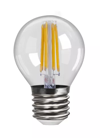 Voltega CRYSTAL Лампа светодиодная шар прозр. 4W Е27 4000К 46х72mm филаменты