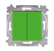 ABB Levit зелёный / дымчатый чёрный Выключатель кнопочный 2-х клавишный