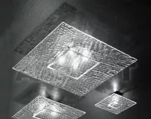 Linea light светильник настенно-потолочный Riflessi, узорчатое прозрачное стекло, 60*60 см 4*9W G9 220/240V, оправа из хромированного металла