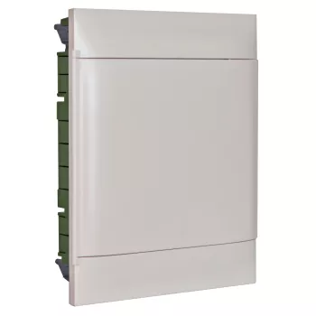 Пластиковый щиток на 24 модуля (2х12) Legrand Practibox S для встраиваемого монтажа в твёрдые стены, цвет двери белый