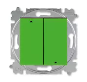ABB Levit зелёный / дымчатый чёрный Выключатель жалюзи 2-х клавишный с фиксацией