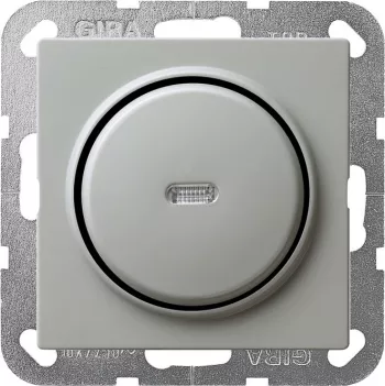 Выключатель одноклавишный проходной с подсветкой Gira S-Color, на клеммах, серый